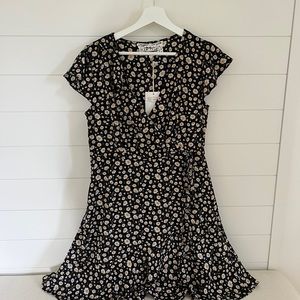 Pink Martini Print Wrap Style Dress M *NEW*